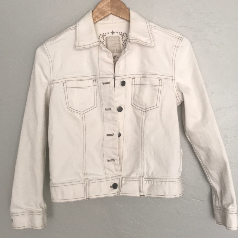 J Jill Cream Denim Jacket